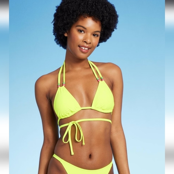 wild fable Other - Women's Bright Yellow Bikini Top & Bottom With Beads - Wild Fable - M (8-10)